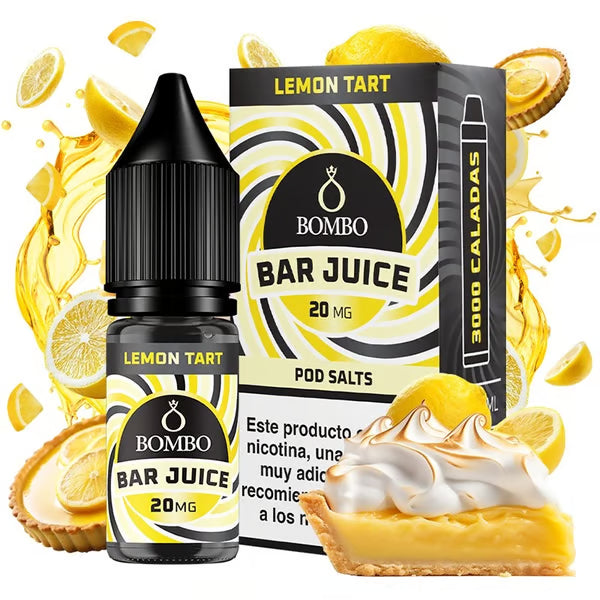 bottiglia di liquido elettronico Bombo Bar Juice Crostata al Limone da 10 ml, dal design dolce e agrumato che evoca la crostata al limone.