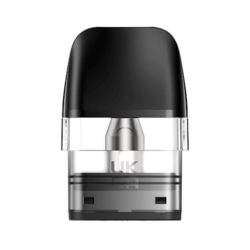Pack de 3 cartouches Geekvape Q Pod Top Fill de 2 ml avec résistance de 0,7 ohm, réservoir transparent, système de remplissage par le haut et embout noir intégré.