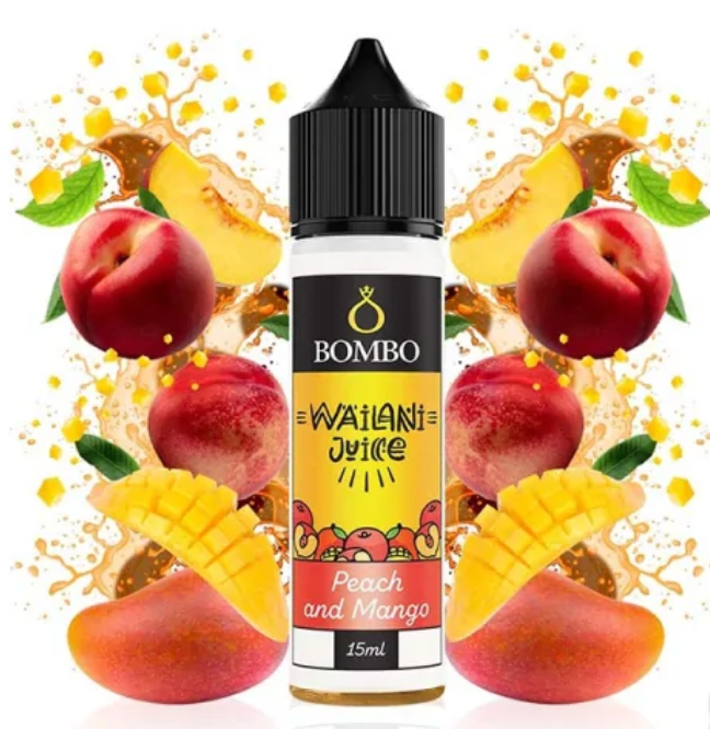 Aroma Peach and Mango en formato Longfill 15ml/60ml de Wailani Juice by Bombo, mezcla tropical de melocotón dulce y mango jugoso