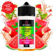 Botella de aroma longfill Wailani Juice by Bombo Watermelon Mojito de 30 ml (formato 30/120 ml), con diseño refrescante que evoca sandía, lima y menta.