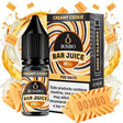 e-liquid bottle Bombo Bar Juice Creamy Cookie of 10 ml with a label in brown and beige tones, next to its box, accompanied by cookies and cream that evoke a sweet, creamy and dessert-like flavor.