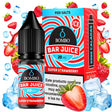 bouteille d'e-liquide Bombo Bar Juice Super Strawberry 10 ml, au design fruité qui évoque la douce fraise.