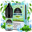 Botella de e-liquid Bombo Bar Juice Sweet Mint Ice de 10 ml con etiqueta en tonos verdes, junto a su caja, acompañada de hojas de menta y hielo que evocan un sabor dulce, fresco y mentolado.