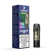 Cápsula Vapeame To Revive Blueberry x1, pod recargable para vape con e-liquid sabor arándano dulce, capacidad de 2 ml, 20 mg/ml de nicotina y hasta 1000 puffs, presentada junto a su caja original con información del producto.
