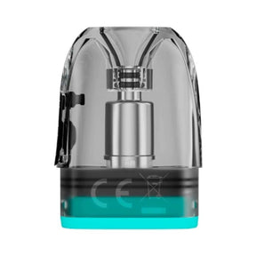 Cartridge Voopoo Argus Top Fill (pack of 3 units), with transparent design that allows you to see the interior, top filling system and turquoise base compatible with devices Argus.