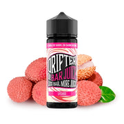 Scent Drifter Bar Juice Lychee 24 ml in longfill format, bottle with a label in pink tones next to lychees that represent its flavor.