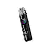 Vape HellVape Vsee Pod Kit in black, with a compact and ergonomic design, transparent mouthpiece on the top and front screen with multicolor LED indicator.