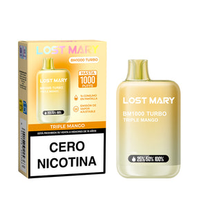 Vaper Desechable Lost Mary BM1000 Sin Nicotina sabor Triple Mango