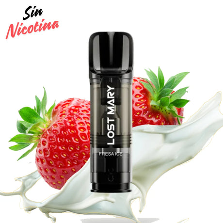 Lost Mary Tappo Air Strawberry Ice Capsule Without Nicotine (Pack 2): pre-filled capsules compatible with devices Lost Mary Tappo Air, with a sweet strawberry flavor combined with a refreshing icy touch, designed to offer an intense vaping experience without nicotine (0 mg). Each capsule contains 2 ml of e-liquid and provides approximately up to 600 puffs, and includes 2 capsules per pack for easy replacement.