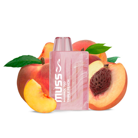 Vapeur jetable sans nicotine Muss pêche triple