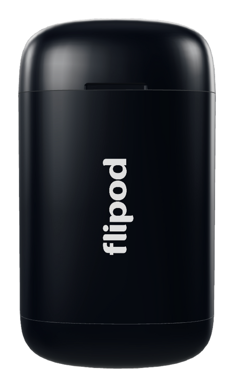 Estuche Flipod de color negro, para guardar y llevar los pods de tu vaper.