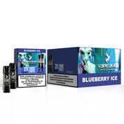 Pack of 10 boxes of capsules Vapeame Blueberry, sweet blueberry flavor vape pods with 2x800 puffs system (up to 1600 puffs), presented in its original box.
