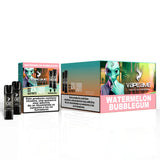 Confezione da 10 scatole di capsule Vapeame Watermelon Bubblegum, capsule vaporizzate al gusto di anguria con un tocco di dolce gomma da masticare, sistema 2x800 puff (fino a 1600 tiri), presentato nella sua scatola originale.