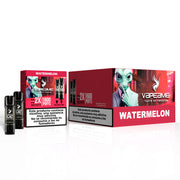 Pack de 10 cajas de cápsulas Vapeame Watermelon, caja original con diseño en tonos rojos y negros, que incluye pods desechables con sabor sandía.