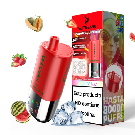 Vaper Desechable Sin Nicotina Vapeame 3 en 1 con 80000 puffs y 3 sabores