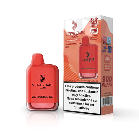Vaper desechable Vapeame Icon sabor Watermelon 20mg (2% nicotina) 900 puffs con caja original.