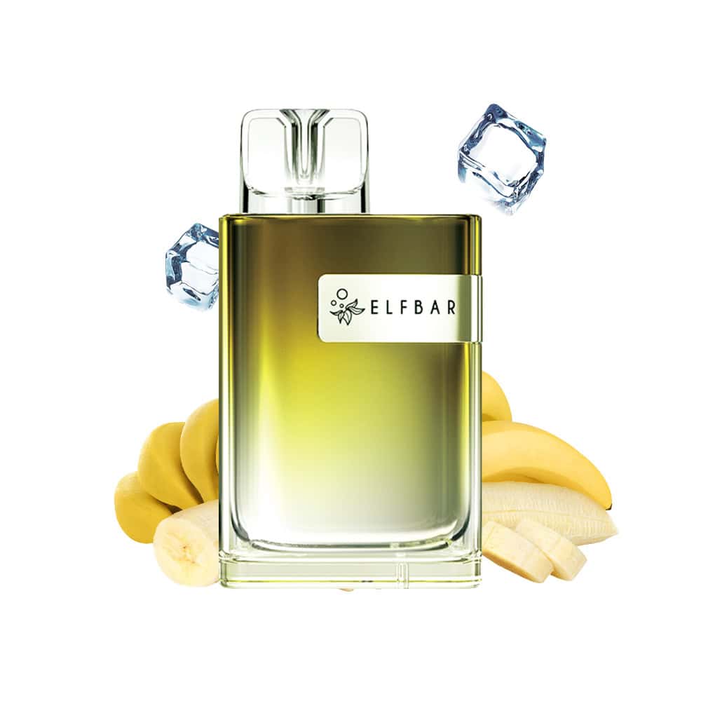 Sigaretta Elettronica Usa e Getta Elfbar CR600 Banana Ice: dispositivo pronto all'uso dal sapore dolce e cremoso di banana combinato con un tocco di ghiaccio rinfrescante, ideale per un'esperienza fluida e tropicale.