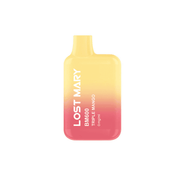 vapoteur jetable Lost Mary BM600 Triple Mango sans nicotine, appareil compact jusqu'à 600 bouffées et e-liquide saveur intense de mangue tropicale, design ergonomique avec embout intégré.
