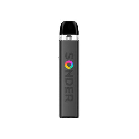 Vaper recargable Geekvape Sonder Q 2 Pod Kit en color negro con diseño compacto tipo stick, logotipo frontal y cartucho transparente superior con boquilla negra integrada.