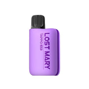 vapoteur rechargeable Lost Mary Tappo Air Grape, appareil compact de type dosette avec batterie rechargeable et système de capsules interchangeables, saveur raisin sucré et fruité, design ergonomique violet avec embout intégré et format portable facile à utiliser.