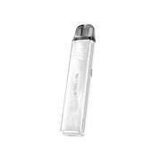 Rechargeable vape Lost Vape Ursa Nano 3 Pod Kit in white, compact pod-type device with smooth finish and minimalist design, superior transparent cartridge and slim and elegant format.