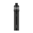 vapoteur rechargeable Vaporesso GTX GO80 en noir avec conception de type tube cylindrique, bouton central, réservoir supérieur transparent et embout noir intégré.