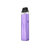 Vaper recargable Vaporesso Xros 5 Mini Pod Kit en color púrpura con diseño compacto tipo stick, acabado texturizado, cartucho transparente superior y boquilla negra integrada.