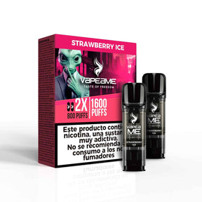 Vapeame To Revive Cápsulas Fresa Ice 20mg 1600 puffs (2x800) pack de 2 pods con caja rosa.