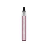 vapoteur rechargeable Vaporesso Eco One Kit Pro Pod rose avec un design cylindrique et une finition texturée, un réservoir supérieur transparent et un embout noir intégré.