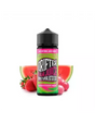 Scent Drifter Bar Juice Watermelon Strawberry Bubblegum 24 ml in longfill format, bottle with a green label next to watermelon, strawberries and chewing gum that represent its flavor.