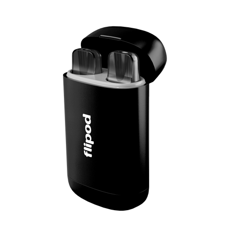 Estuche Flipod de color negro, para guardar y llevar los pods de tu vaper.