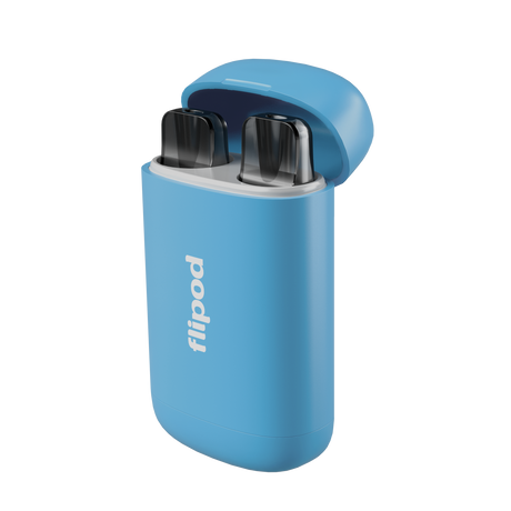 Estuche Flipod de color azul, para guardar los pods de tu vaper.